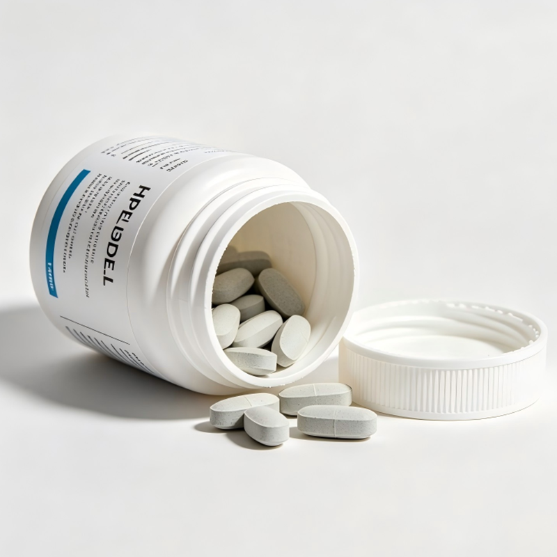 Bouteille en plastique vide ronde de pilule de médecine de HDPE de 50ml 100ml